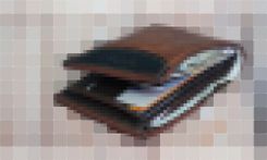 Pixellated image of a wallet