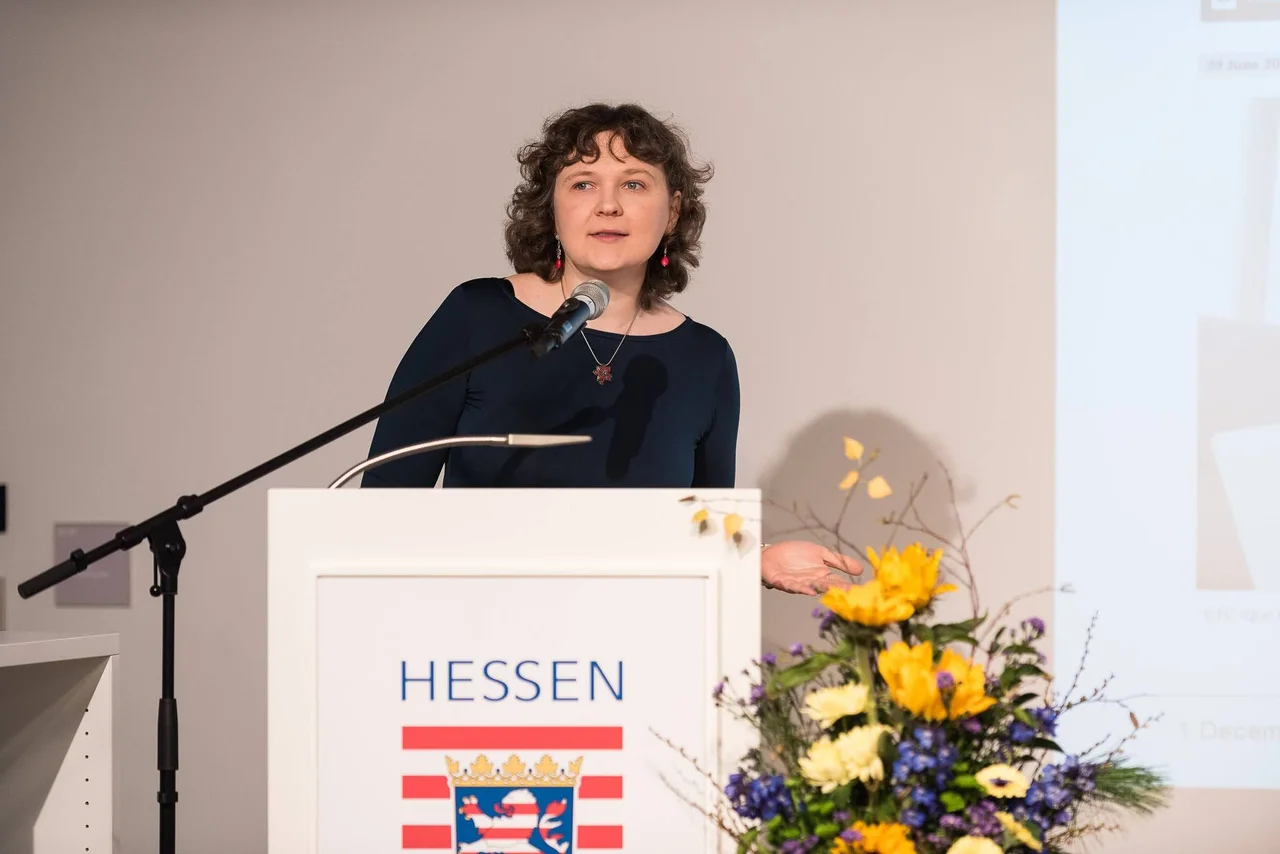 Senior researcher Liina Kamm at the Momentum! conference