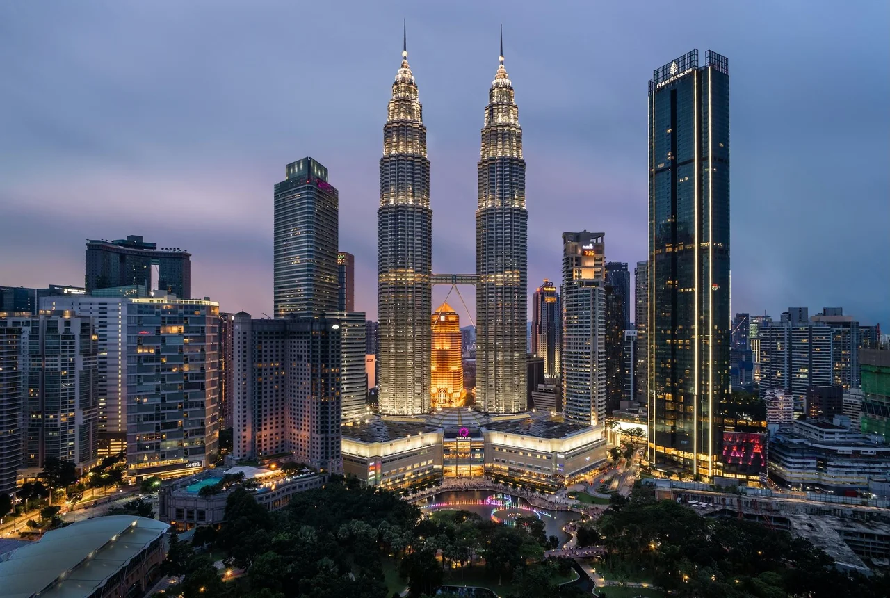 Petronas towers in the evening light