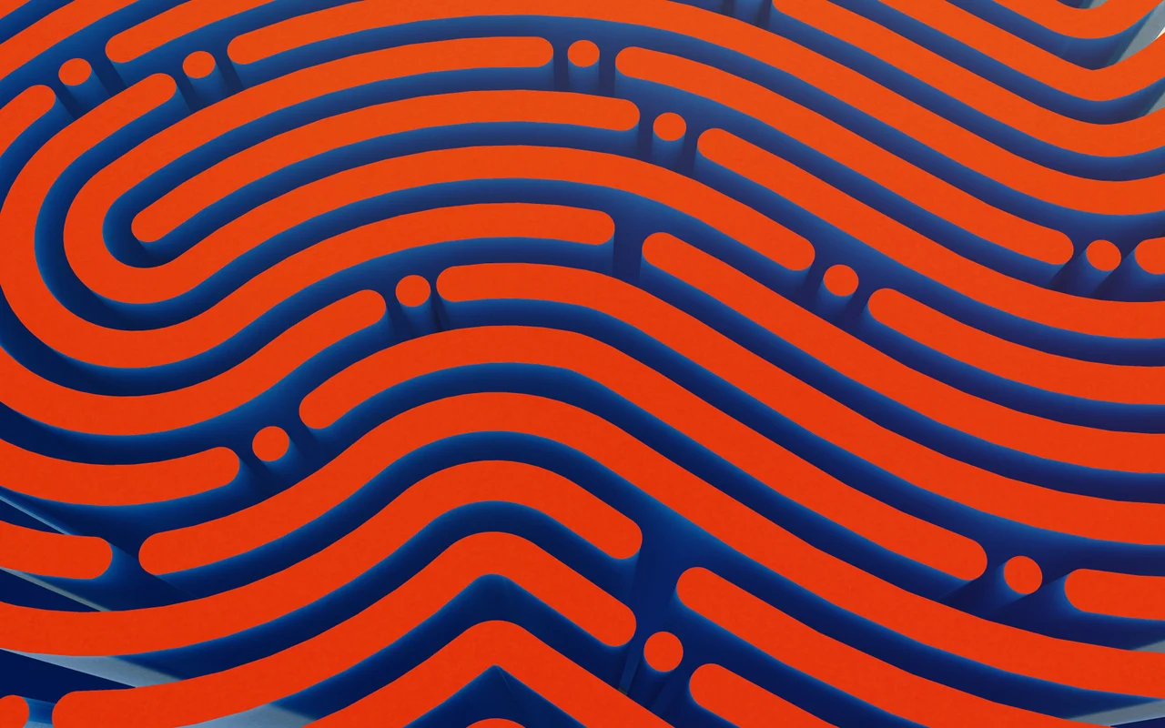 Abstract red&blue fingerprint graphic