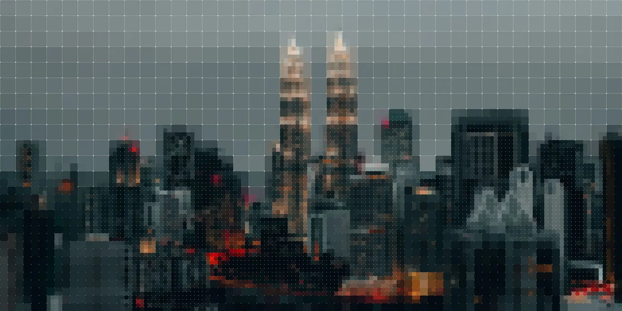 Pixellated image of Kuala Lumpur