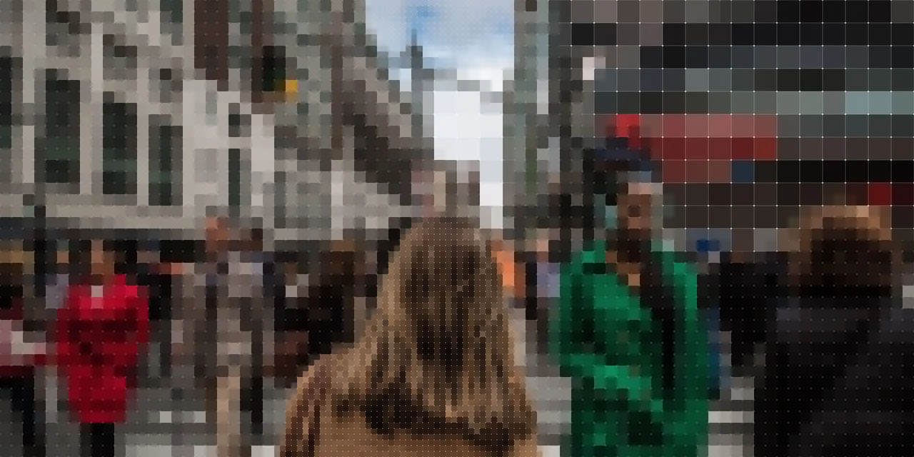 Person in a crowd