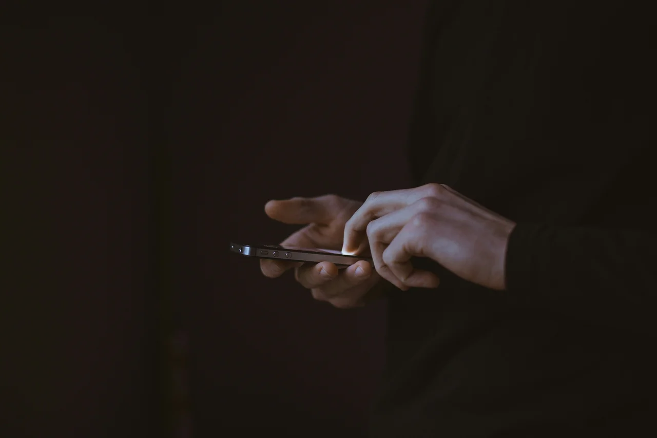 Person using a smartphone