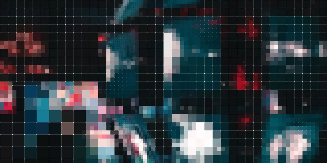 Pixellated image of screens