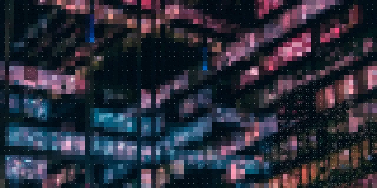 Pixellated image of an office building