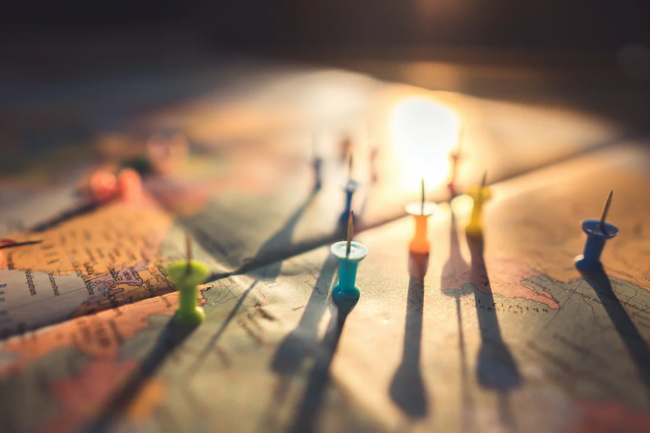 Map and pins