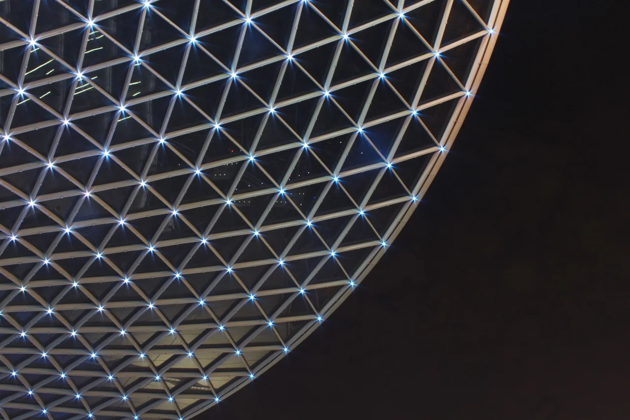 Grid on a dark background