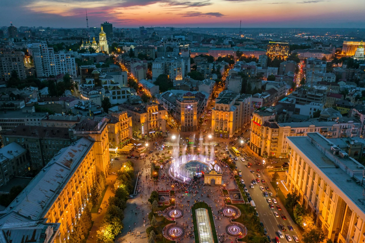 Aerial photo of a city