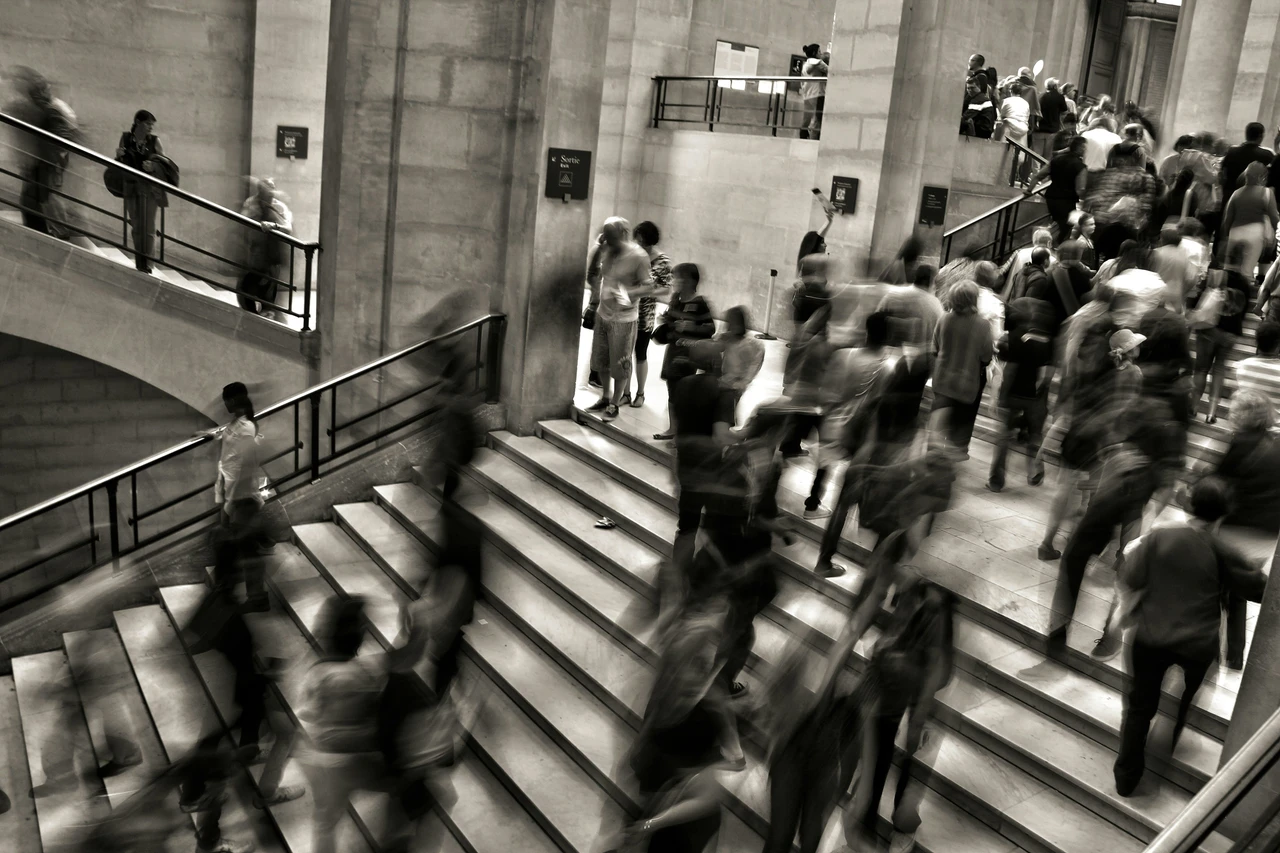 A crowd of people