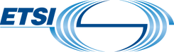 Blue ETSI logo on a transparent background