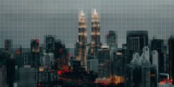 Pixellated image of Kuala Lumpur