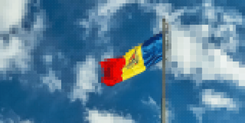 Pixellated image of Moldovan flag