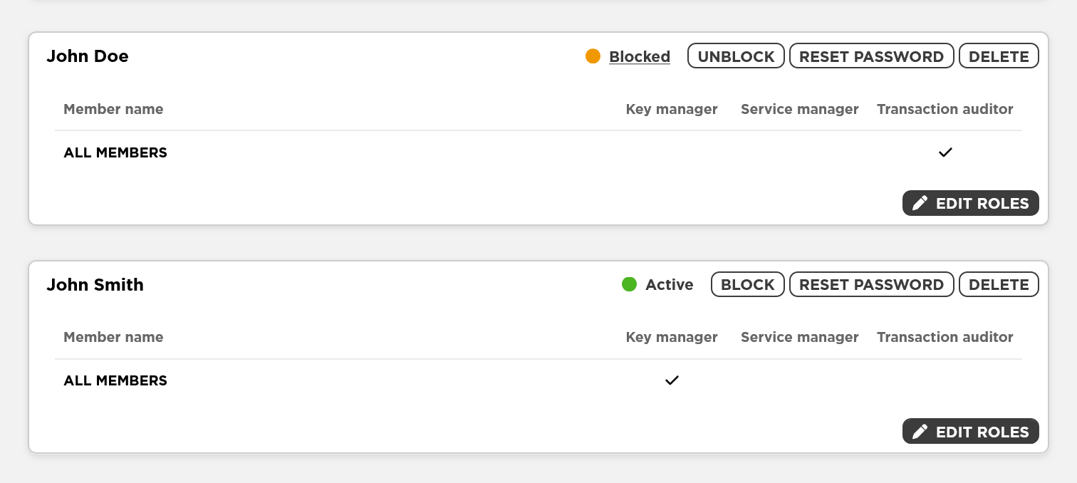 Screenshot of User Management module